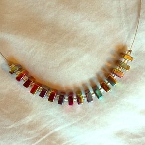 Multicolored Square Beaded Necklace